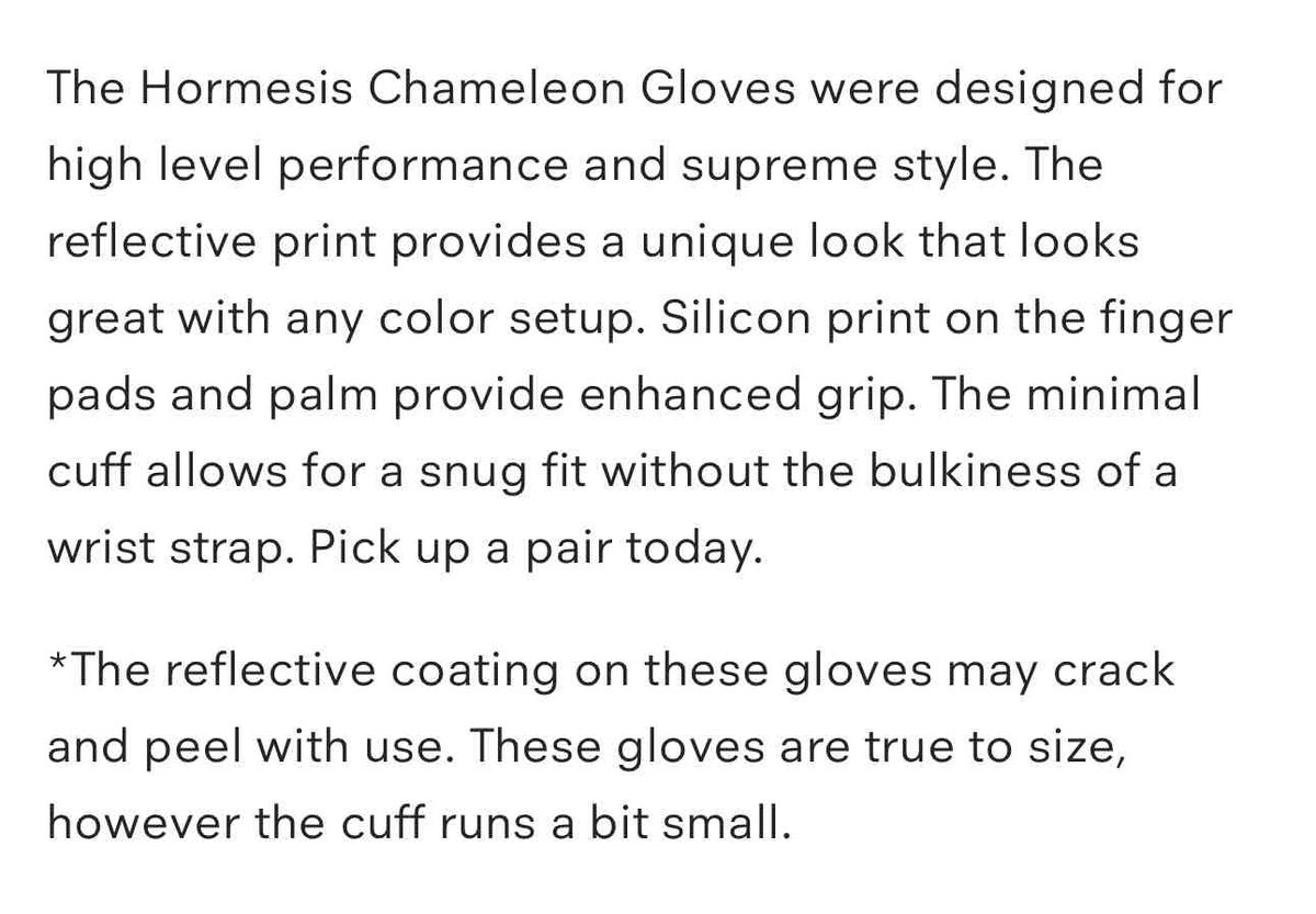 Hormesis - chameleon gloves - Large