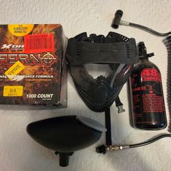 Complete Tippmann Paintball Setup – Marker, Mask, Tank, Pods, Hopper & Paintballs