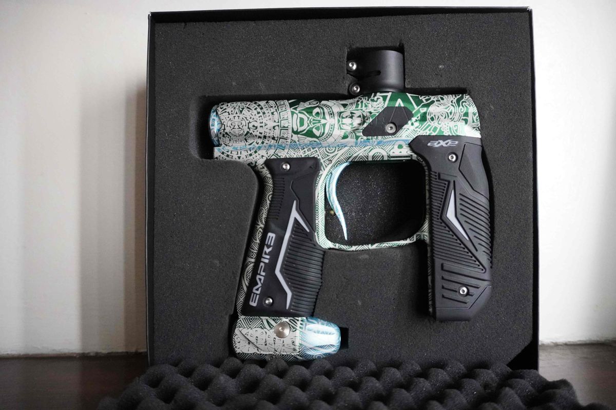 Empire Axe 2.0 Green Aqua Mayan Laser with OLED board installed