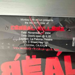 RARE!!! SIGNED, Framed Cereal Killerz Movie Poster + Premiere Ticket