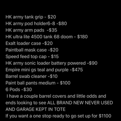 Whole paintball set up