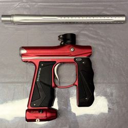 Paintball Setup - Empire Mini GS (Red/Silver), Valken V-MAX+ Hopper, Dye i4 Mask (Red/Gold)