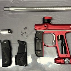 Paintball Setup - Empire Mini GS (Red/Silver), Valken V-MAX+ Hopper, Dye i4 Mask (Red/Gold)