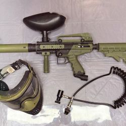 Tippmann Cronus Tactical Paintball Setup - OD Green - GXG Hopper, Remote Line, Empire Helix Mask