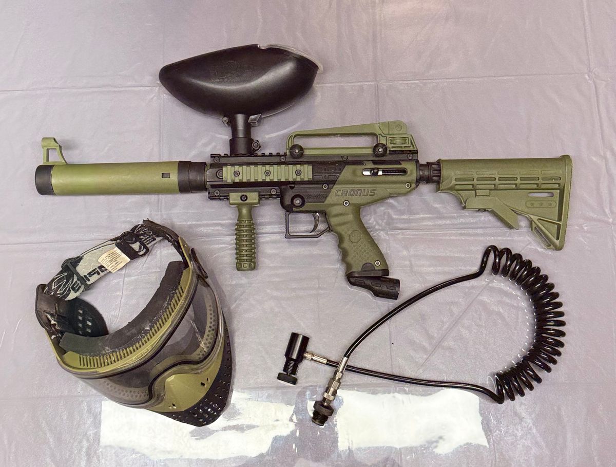 Tippmann Cronus Tactical Paintball Setup - OD Green - GXG Hopper, Remote Line, Empire Helix Mask