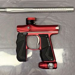 Paintball Setup - Empire Mini GS (Red/Silver), Valken V-MAX+ Hopper, Dye i4 Mask (Red/Gold)