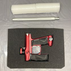 Paintball Setup - Empire Mini GS (Red/Silver), Valken V-MAX+ Hopper, Dye i4 Mask (Red/Gold)