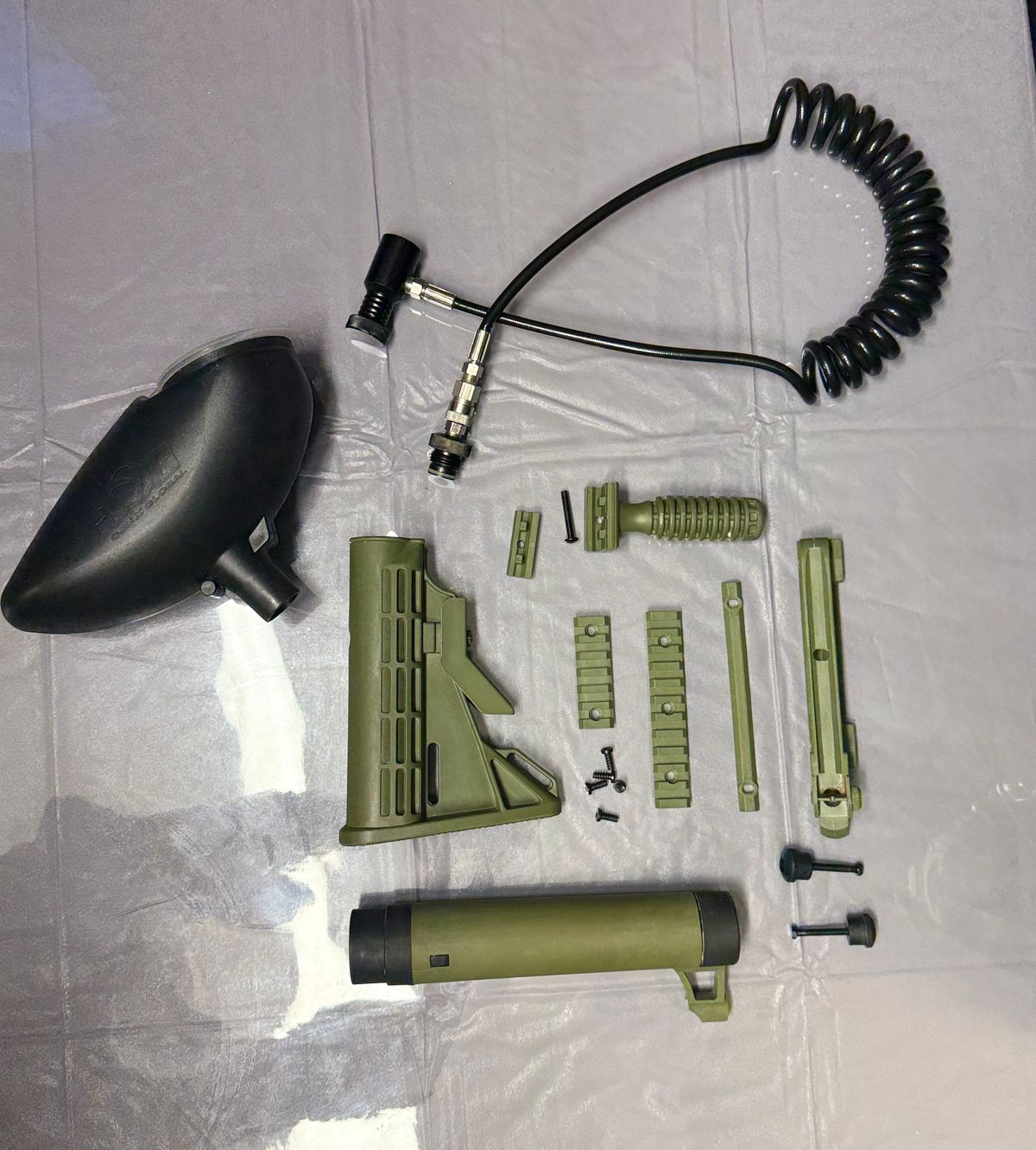 Tippmann Cronus Tactical Paintball Setup - OD Green - GXG Hopper, Remote Line, Empire Helix Mask