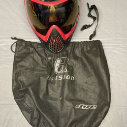 (jaxynxiong_e591f7) Paintball Setup - Empire Mini GS (Red/Silver), Valken V-MAX+ Hopper, Dye i4 Mask (Red/Gold)