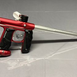 (jaxynxiong_e591f7) Paintball Setup - Empire Mini GS (Red/Silver), Valken V-MAX+ Hopper, Dye i4 Mask (Red/Gold)