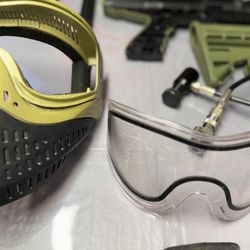 Tippmann Cronus Tactical Paintball Setup - OD Green - GXG Hopper, Remote Line, Empire Helix Mask