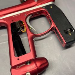 Paintball Setup - Empire Mini GS (Red/Silver), Valken V-MAX+ Hopper, Dye i4 Mask (Red/Gold)