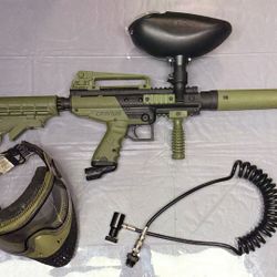Tippmann Cronus Tactical Paintball Setup - OD Green - GXG Hopper, Remote Line, Empire Helix Mask