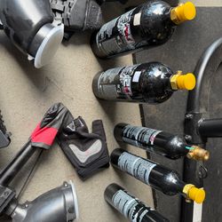 3 paintball guns and accessories 