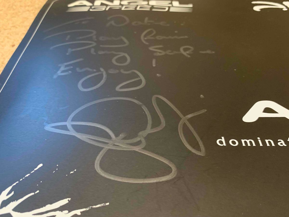 Angel/WDP Workmat, signed by THE JOHN RICE