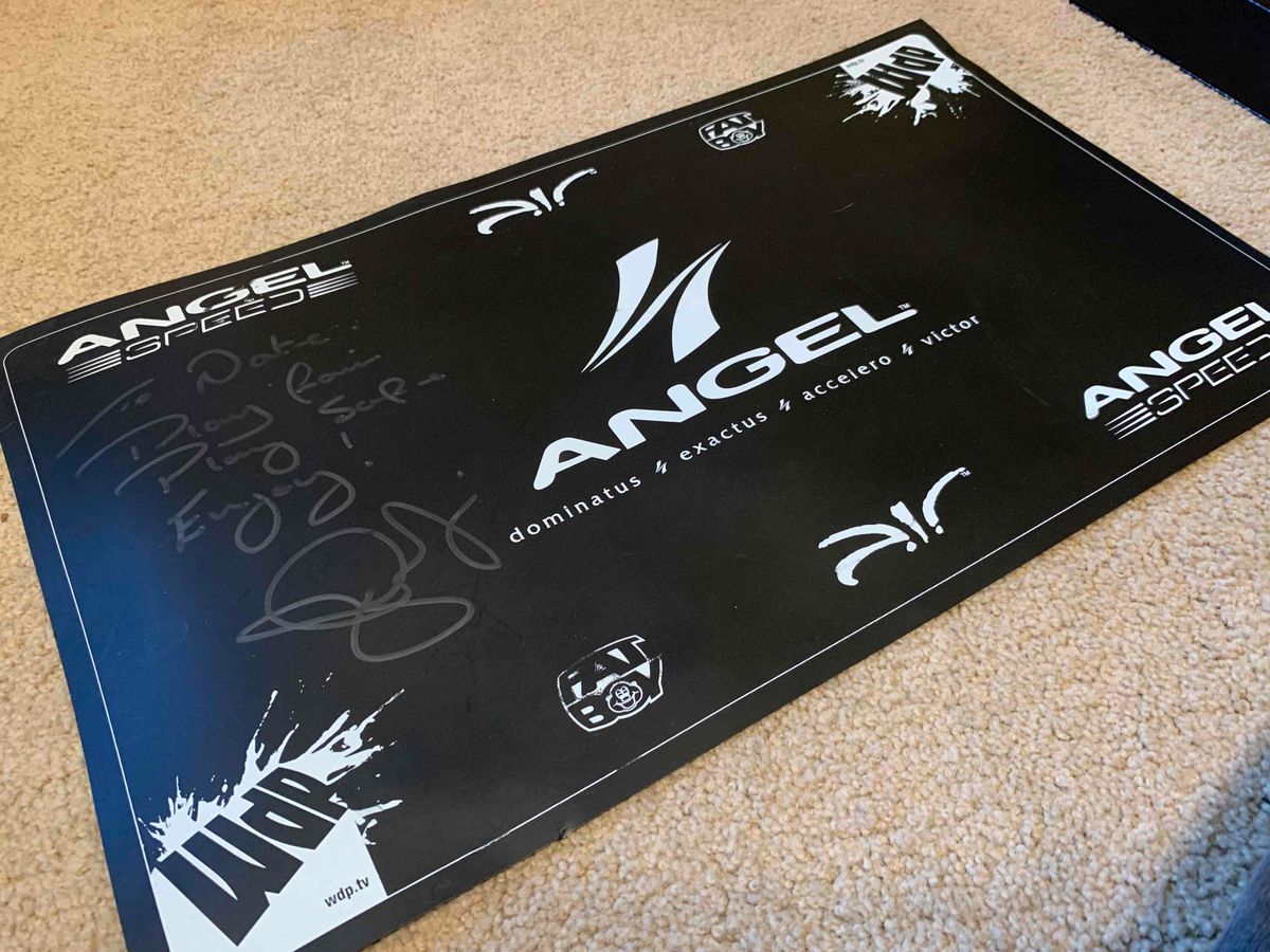 Angel/WDP Workmat, signed by THE JOHN RICE