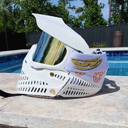All white mask w/ gold lens, gold hardware, special edition white/gold JT and Hormesis Florida straps.