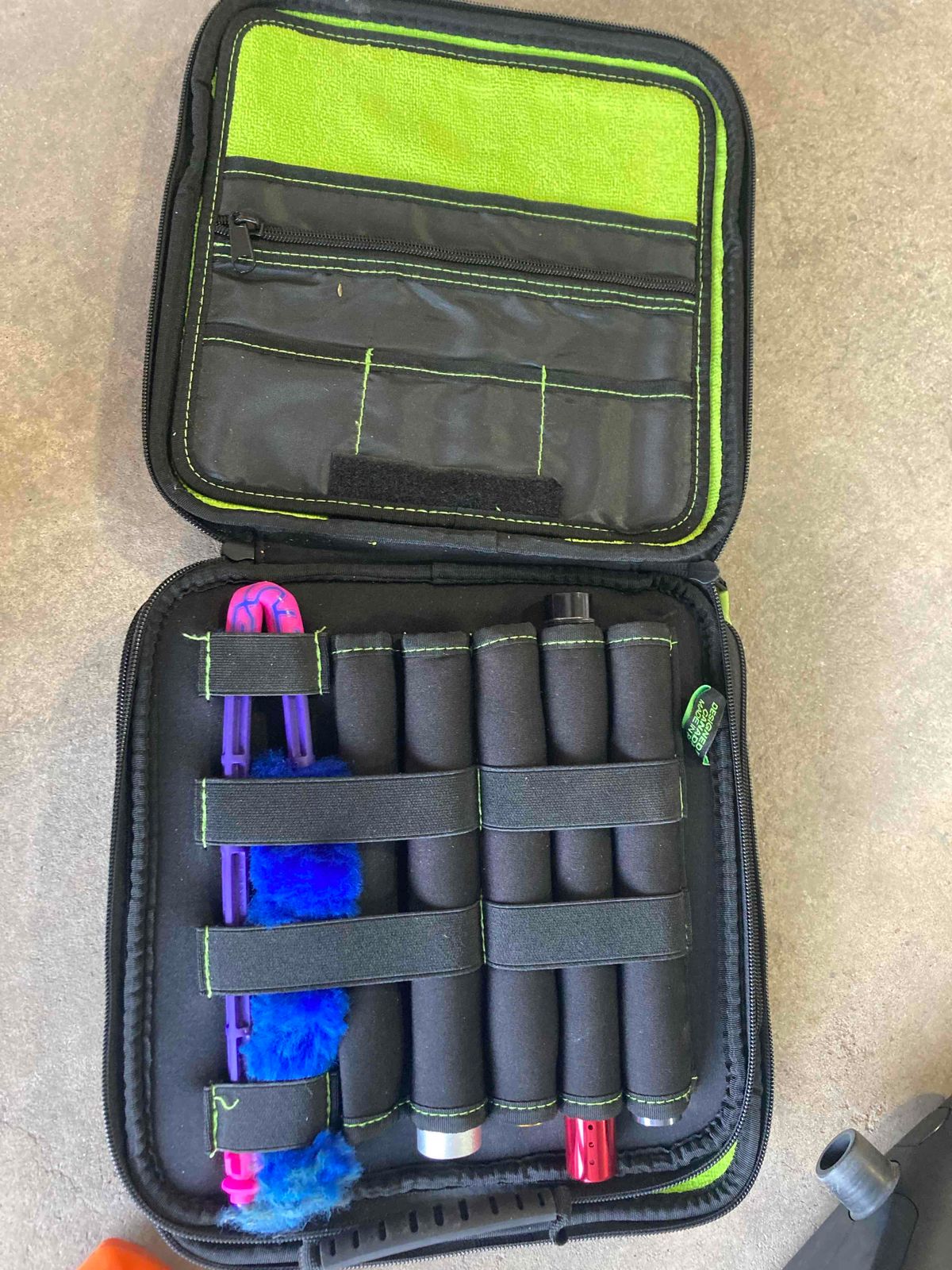 A bunch of paintball gear