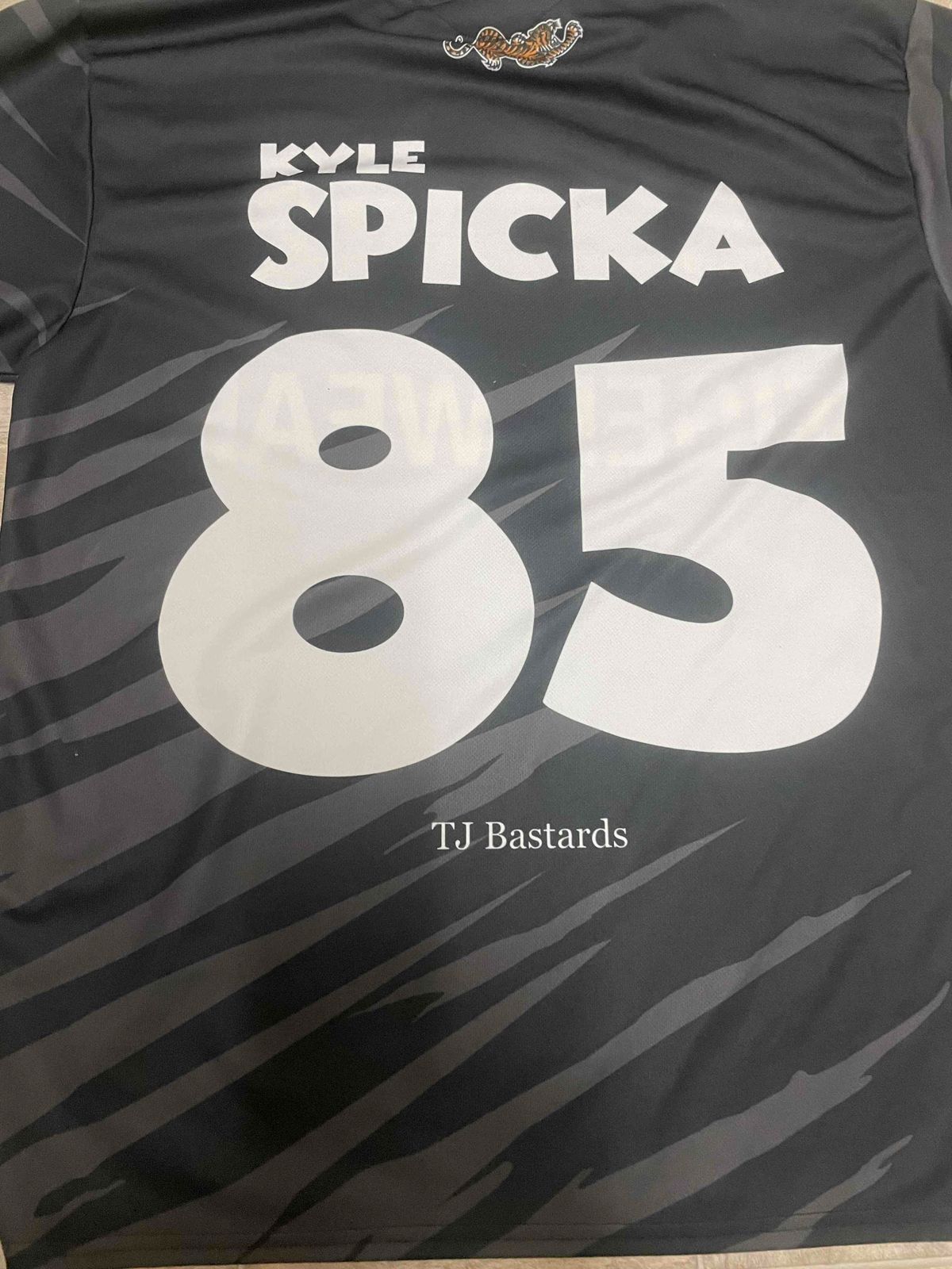 Kyle Spickas TJ Bstrd’s jersey