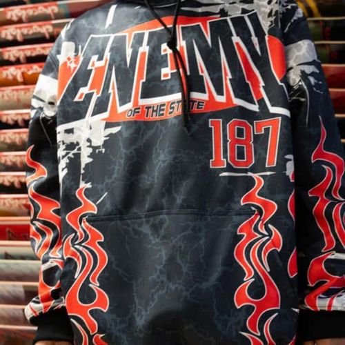 Enemy of the State “Flames” Hoodie - Large