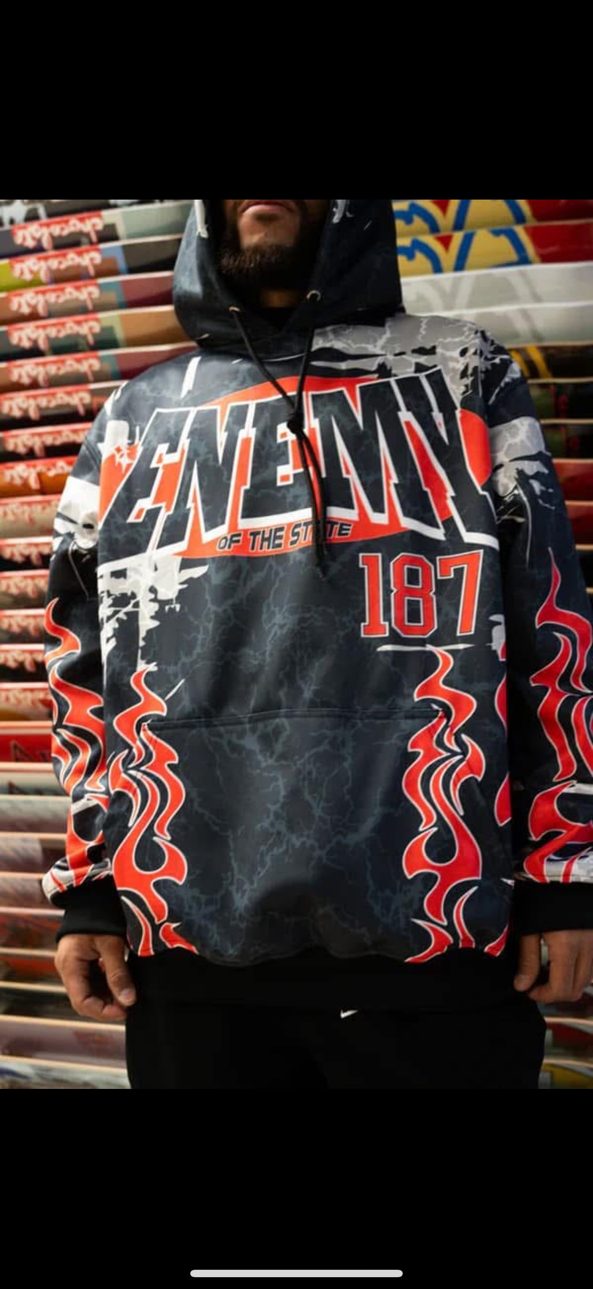 Enemy of the State “Flames” Hoodie - Large