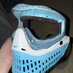 Blue/carolina blue flames custom mask. 